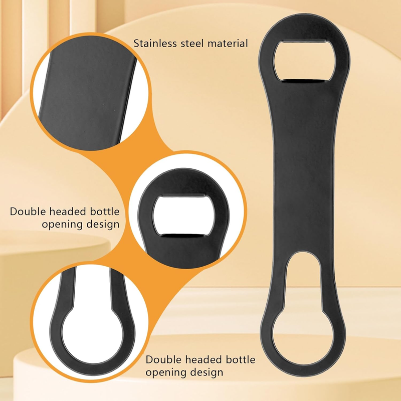 2Pcs Stainless Steel Flat Bottle Opener & Pour Spout Remover Bar Key