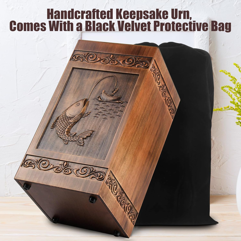 Wooden Urn for Ashes Adult Male Female, Cremation Urns for Human Ashes Adult Men
