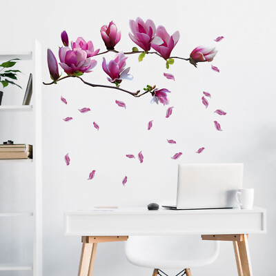 Walplus Spring Pink Magnolia Flower Wall Stickers Decal Removable Home Decor