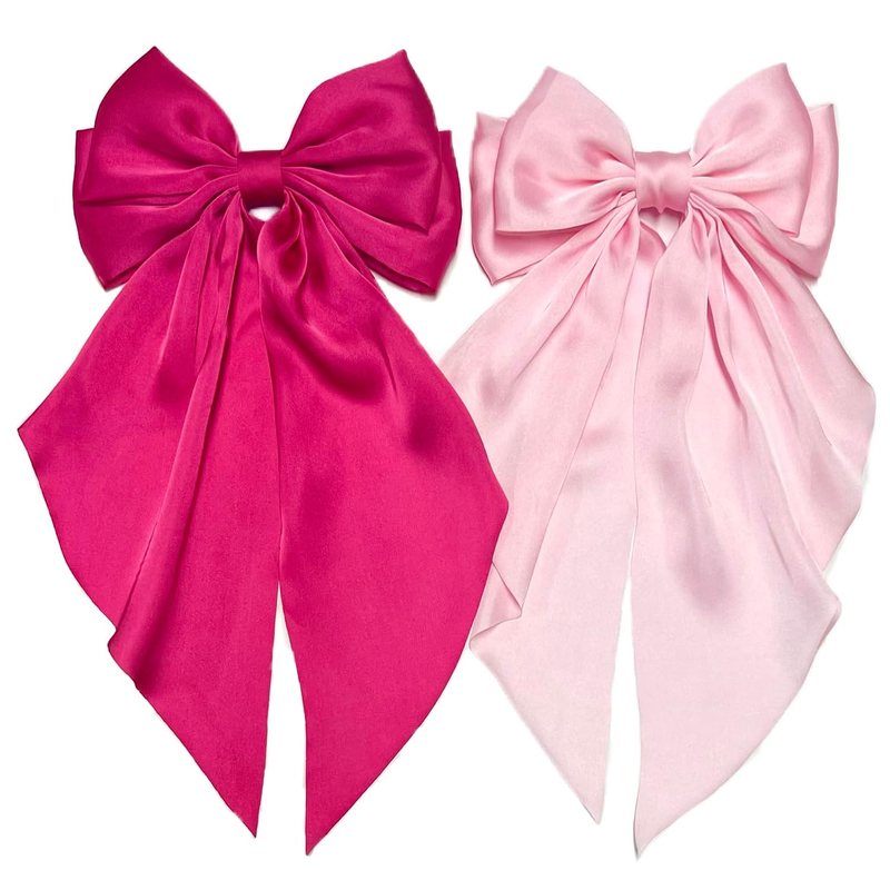 Pink Hair Bows for Women Girls Hair Accessories for Women Hair Ribbon Bow Hair C