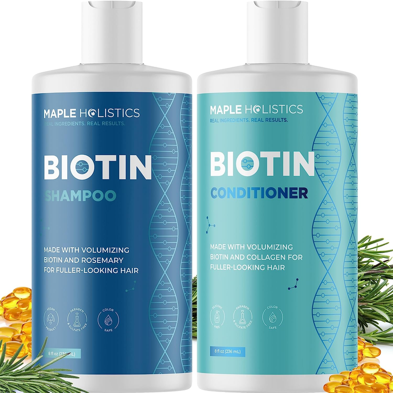 BIOTIN Shampoo y Acondicionador para el Cabello Maltratado Fortalece Evita Caida