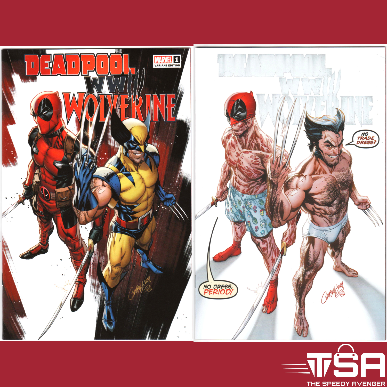 DEADPOOL & WOLVERINE WWIII J. Scott Campbell JSC Trade + Undressed Virgin SIEGE