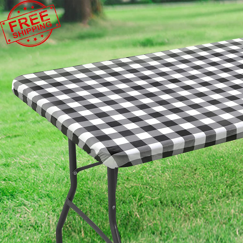 , Elastic Waterproof Fitted Vinyl Table Covers