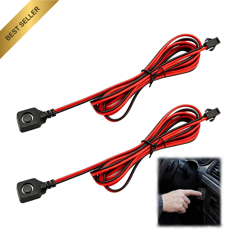 2 PCS Momentary Push Button Switch 12V 24V, Small Prewired 50Cm On/Off Switch fo