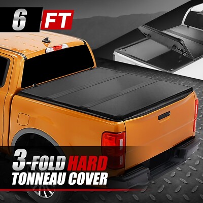 Для грузовика Ford Ranger 19-23, 6-футовая стандартная кровать, Жесткая трехстворчатая крышка багажника