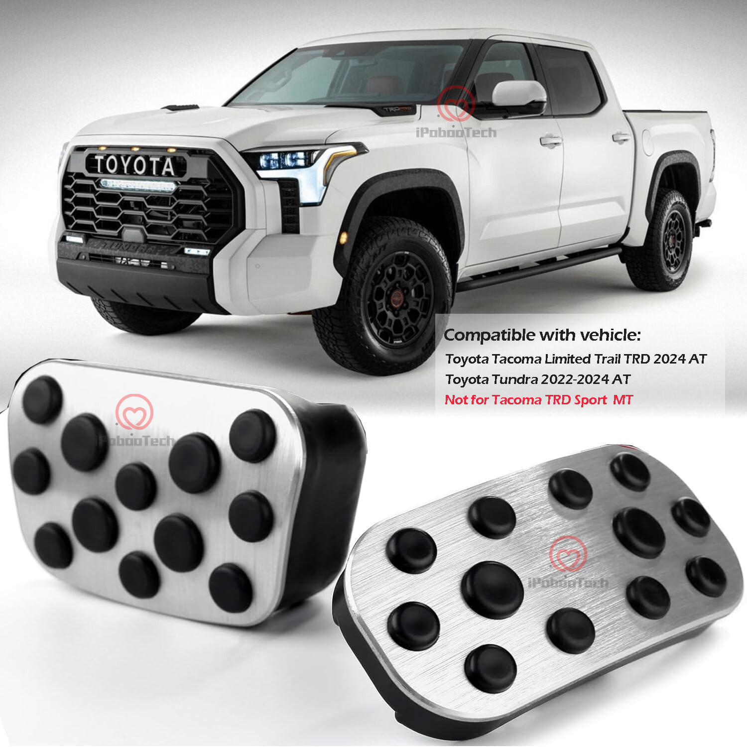 2Pcs Anti-Slip Foot Gas Brake Pedal Pads Cover For Toyota