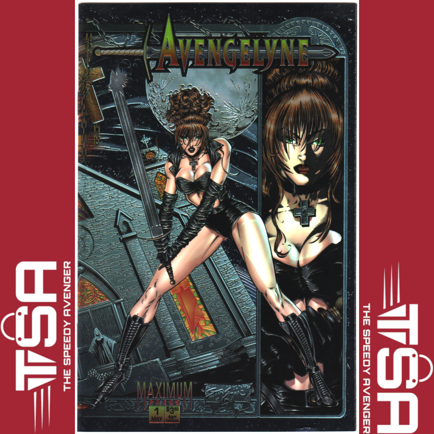 AVENGELYNE #1 (Vol 1 1995) John Stinsman Regular Foil Cover Rob Liefeld Comic