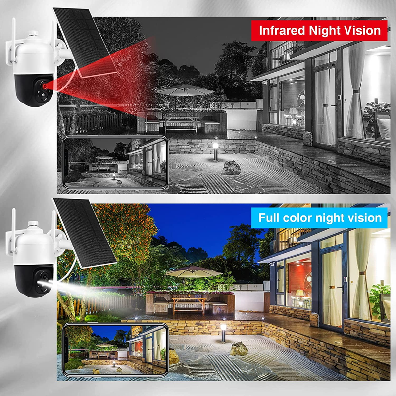 Anni Solar Security Cameras Wierless Outdoor, Battery Powered Wireless Security