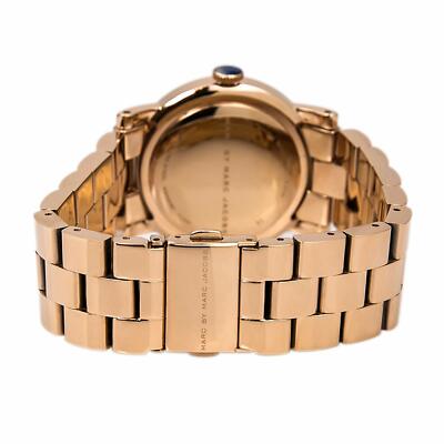 Pre-owned Marc By Marc Jacobs Marc Jacobs Amy Rose Gold Tone,brown Crystal Dial Small Watch Mbm3167