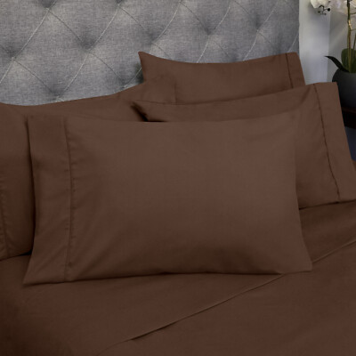 Sweet Home Collection 1500 Count 6 Piece Bedroom Bed Sheet Set Microfiber