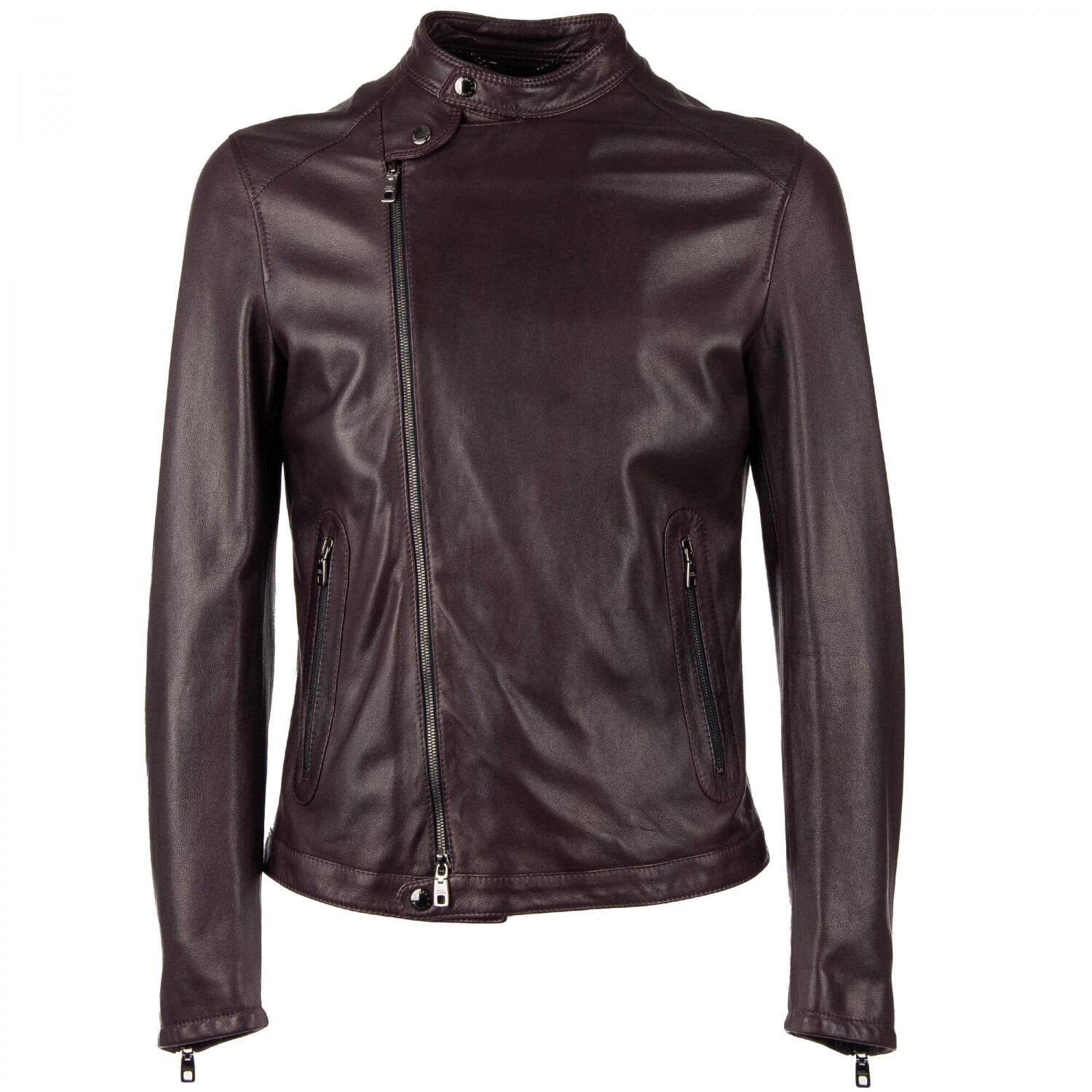 

Dolce - Gabbana Biker Кожаная куртка с карманами и логотипом наппа Фиолетовый 09724
