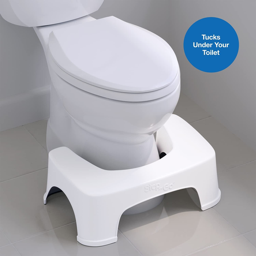 Step and Go Toilet Stool 7" Bathroom Squat 1 Count (Pack of 1), Whit
