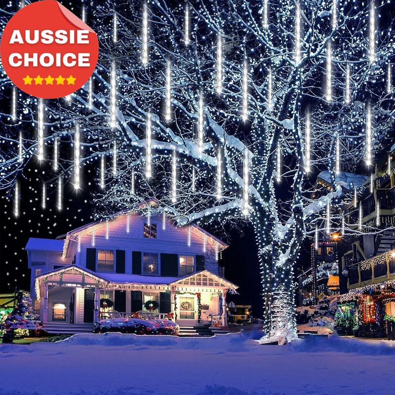 20-Tube Meteor Shower Lights Waterproof Outdoor Christmas Decorations