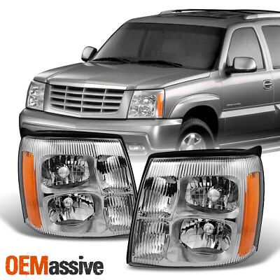Fits 2002 Cadillac Escalade Halogen Type Headlights Lamps Light Replacement