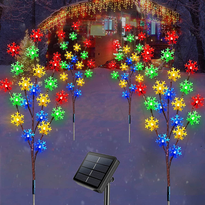 Set of 4 Outdoor Christmas Solar Lights Multicolor 80 LED