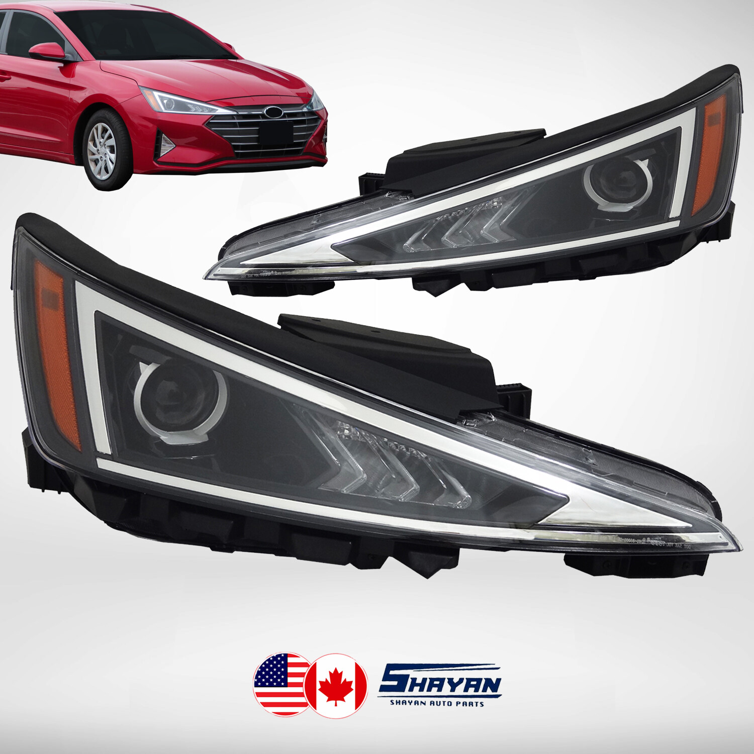FOR: 2019 2020 HYUNDAI ELANTRA HEADLIGHT PAIR RIGHT & LEFT  