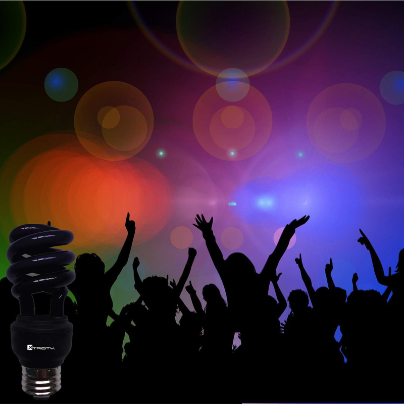 3 Pack UV Black Light Bulb Compact Fluorescent CFL Party Blacklite 20W E26