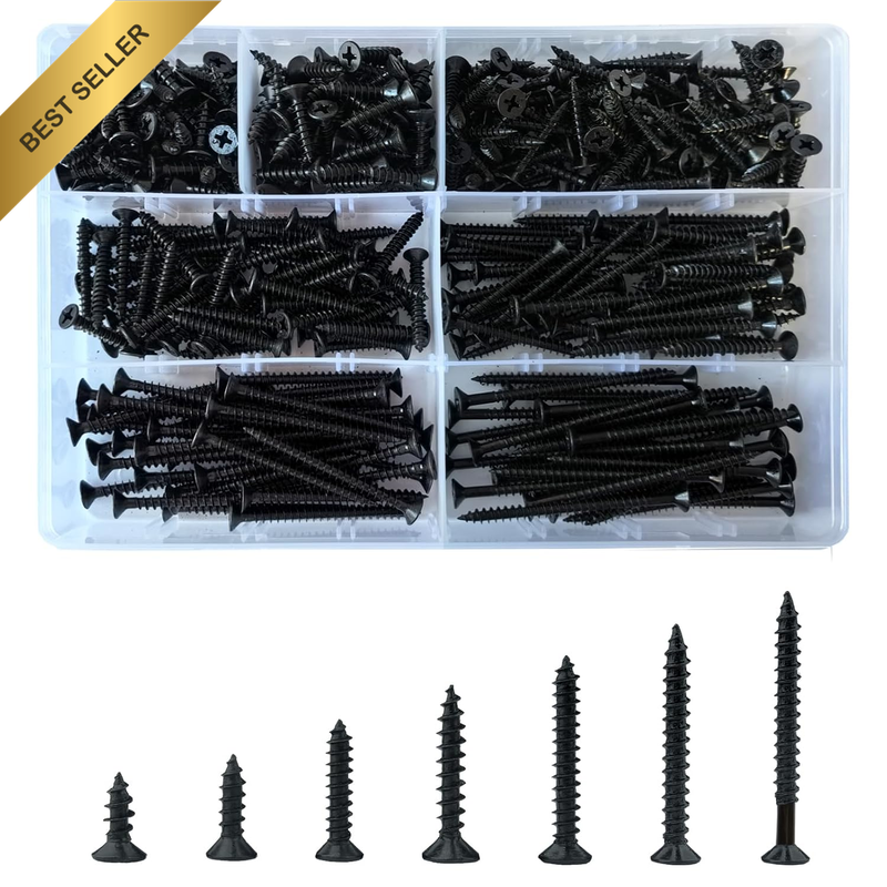 Ymass 500Pcs M4 High Hardness Drywall Screws Assortment Kit, Self-Tapping Screws