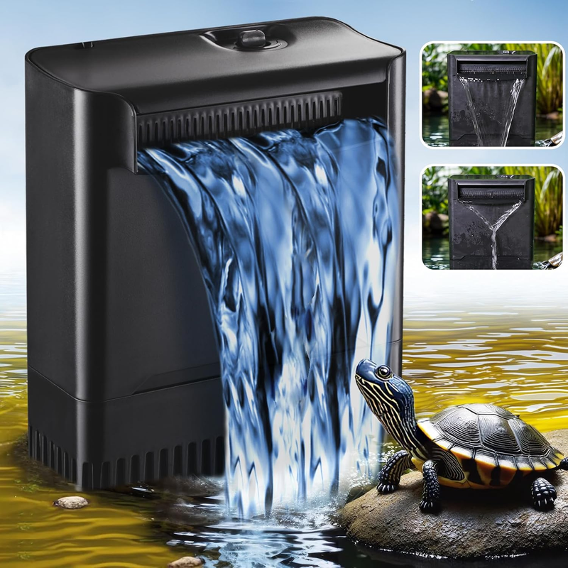 290GPH Turtle Tank Filter Aquarium Filter for 20-85 Gallon, Turtle Filter Low Wa