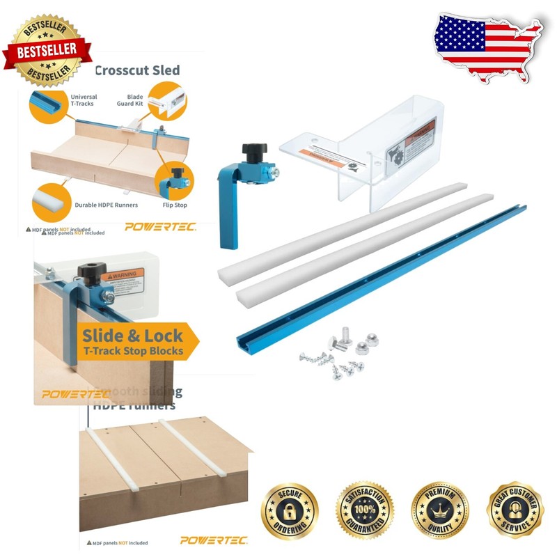 DIY Table Saw Sled with 24" T-Track & 19" Miter