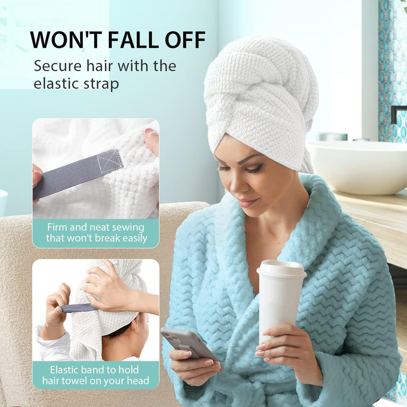 X-Large Hair Towel Wrap for Women, Soft Microfiber Hair Towel for Curly Hair, Fa