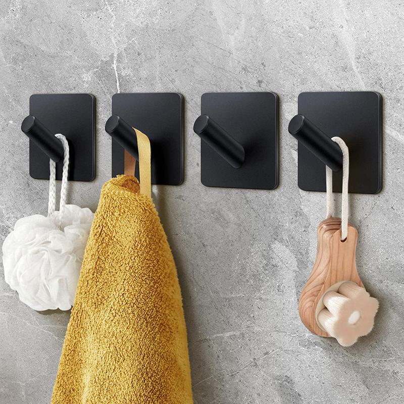 Bath Towel Hooks 4 Pack, Heavy Duty Wall Hooks for Bathrooms