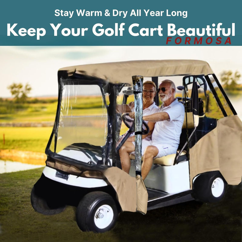 Formosa | 4 Person Golf Cart Drivable Enclosure Rain Cover Short Roof 58" EZGO,