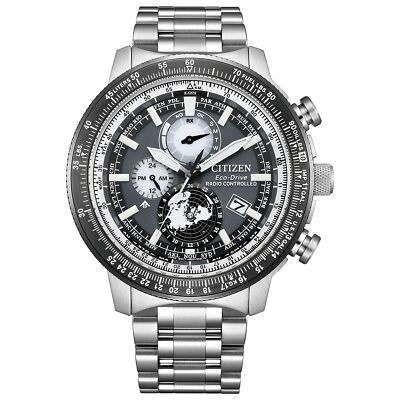 Pre-owned Citizen Promaster Sky By3006-53h Men Watch Eco-drive Direct Flight Atomic Radio