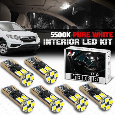 [6шт] Для 12-16 Honda CR-V Белая светодиодная лампа Canbus LED для внутреннего освещения номерного знака