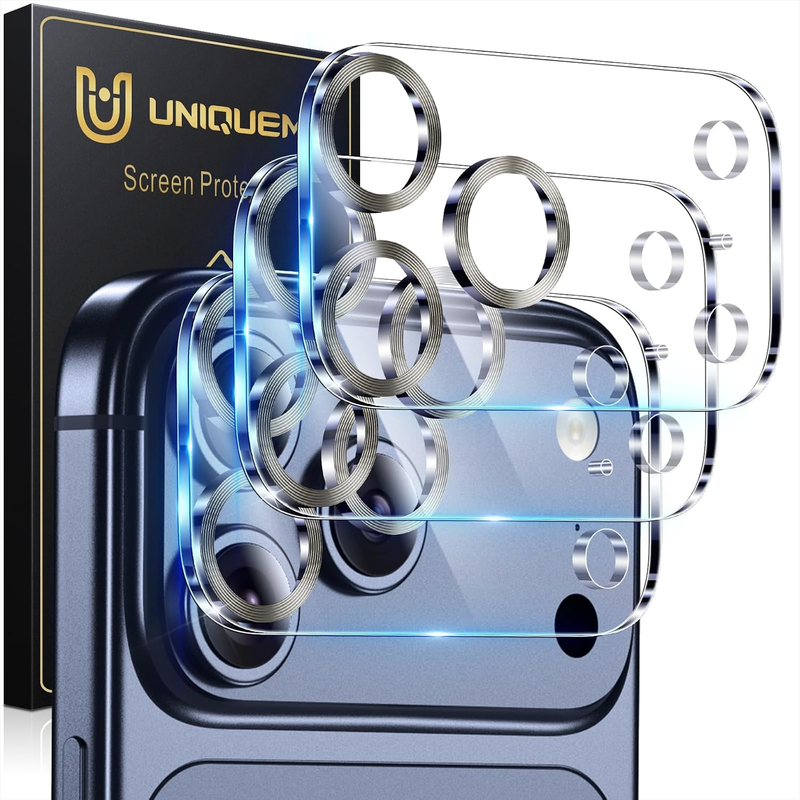 Uniqueme for Iphone 17 Pro Camera Lens Protector - 3 Pack Ultra HD Tempered Glas