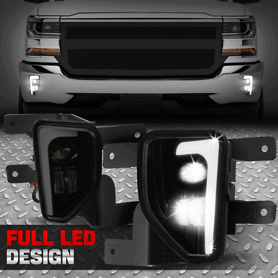 [L-LED DRL] Для противотуманных фар проектора с дымчатыми линзами 16-19 Chevy Silverado 1500