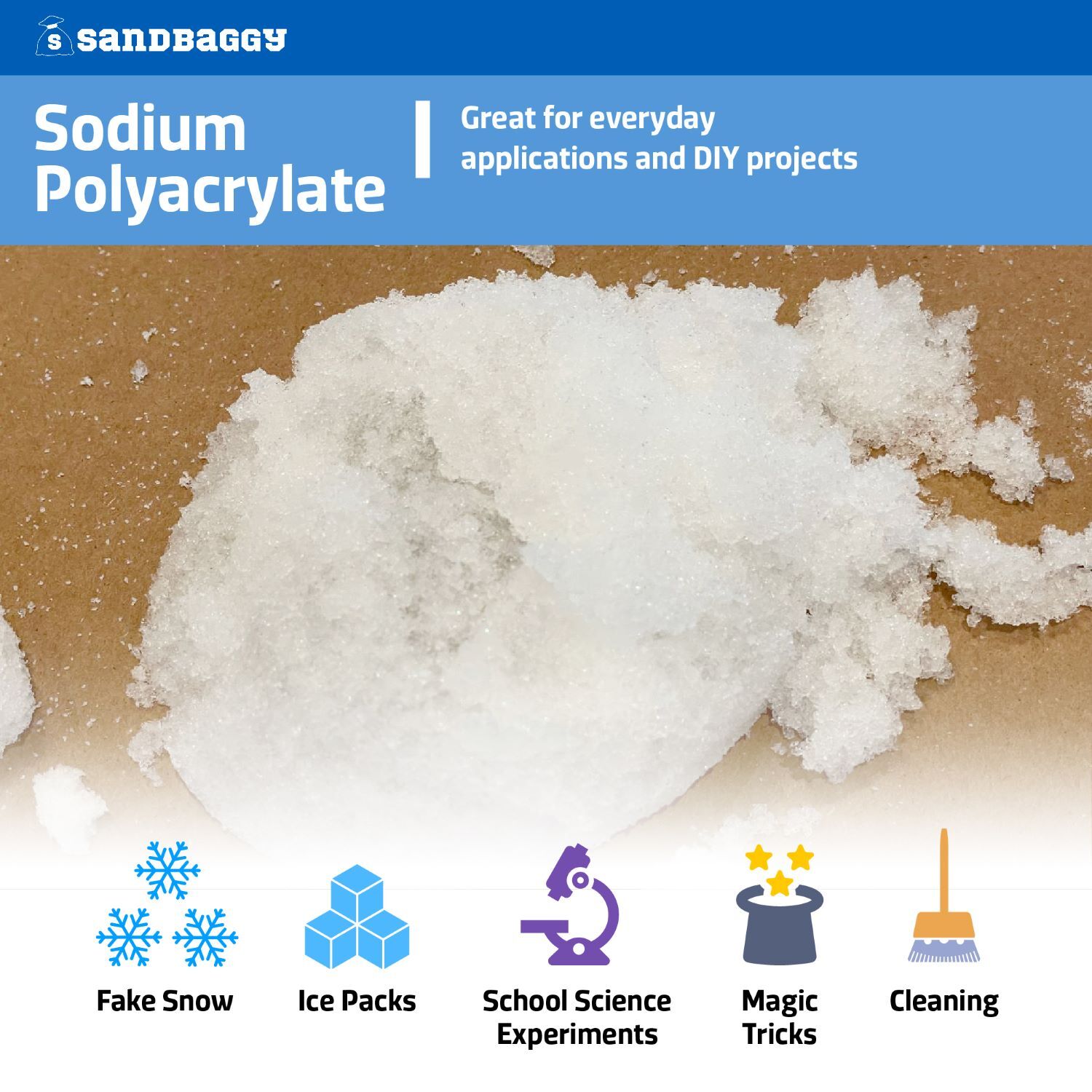 Sandbaggy Sodium Polyacrylate Crystals - Safe & Non Toxic - Made in the USA