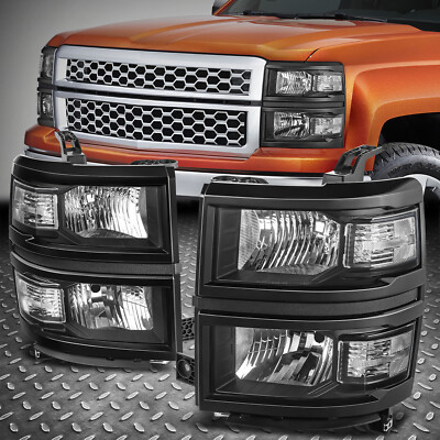 Для 14-15 Chevy Silverado 1500 OE в стиле OE Черный корпус Прозрачные угловые фары