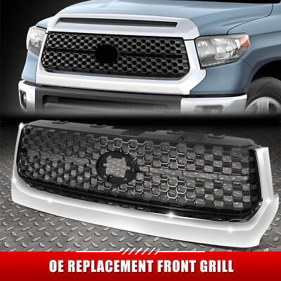 [Ячеистая сетка] Для 18-21 Toyota Tundra OE Style Передняя решетка радиатора с хромированным обрамлением