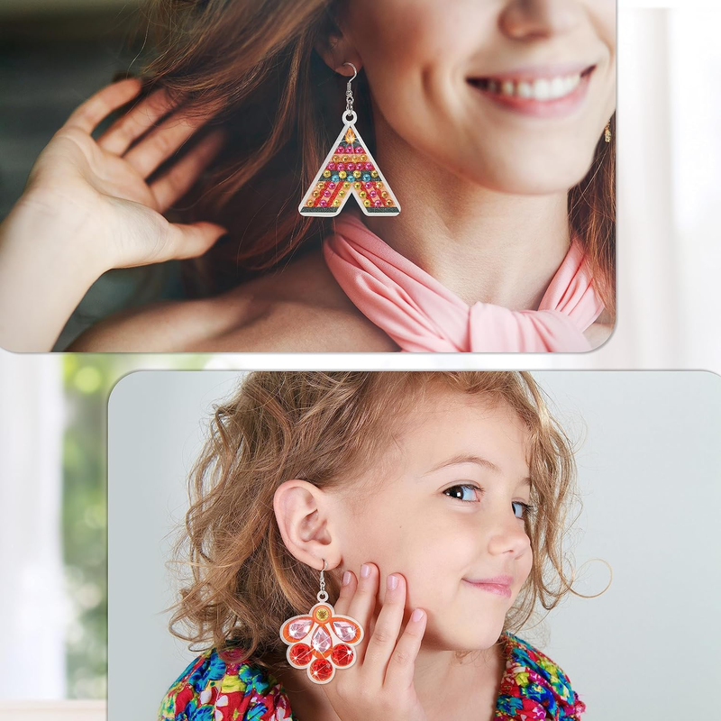 Diamond Earrings DIY Painting Kit  8 Pair Craft Set