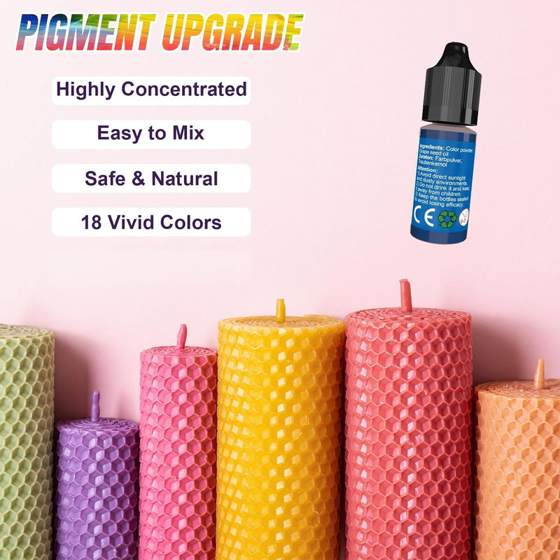 Candle Dye - 18 Colors Oil-Based Liquid Candle Dye for Candle Wax, Highly Concen