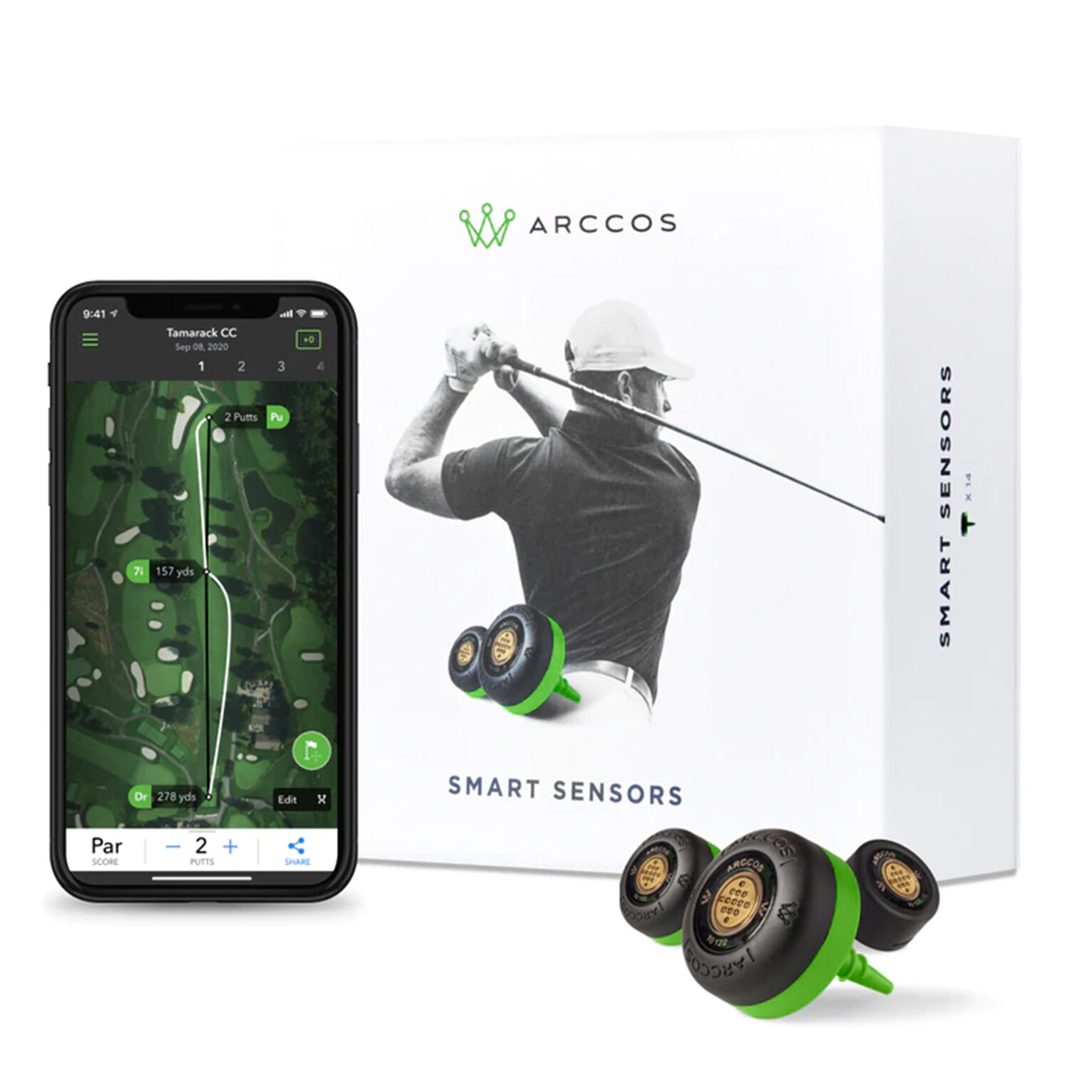 Arccos Caddie Gen 3+ Smart Sensors, Set of 14 Tracking