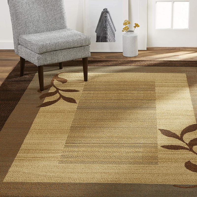 Royalty Clover Modern Area Rug, Brown Multi, 5'2"X7'2" Recta