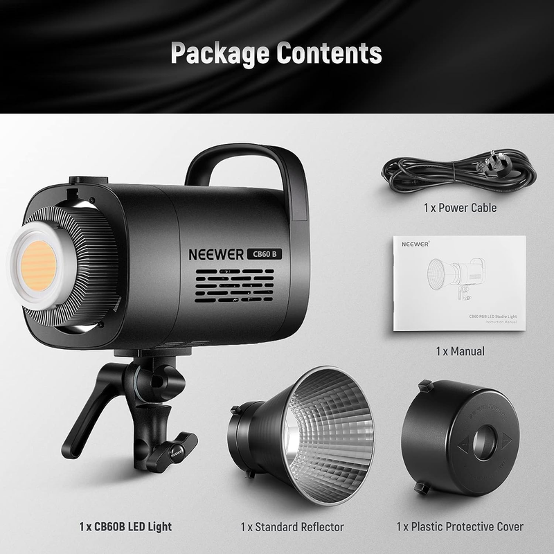 CB60B 70W LED Video Light with 2.4G/APP Control, COB Bi Color Bowens Mount Conti