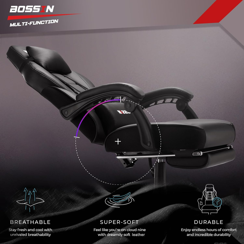  400lbs High back Heavy duty Office gaming Chair Computer with Massage reclining