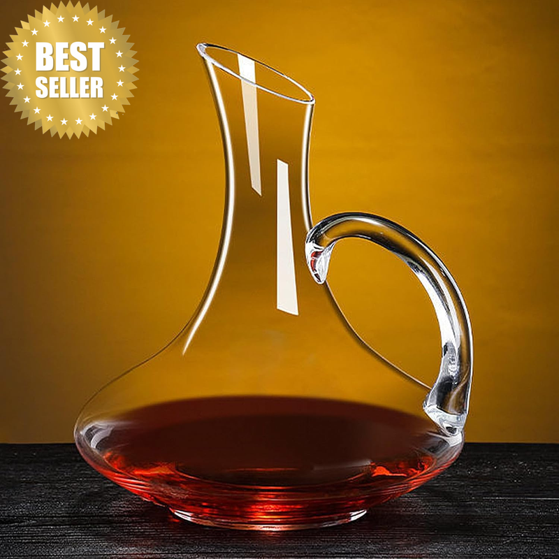 Crystal Wine Decanter & Aerator – 100% Lead-Free Glass Carafe, Elegant Wine Deca