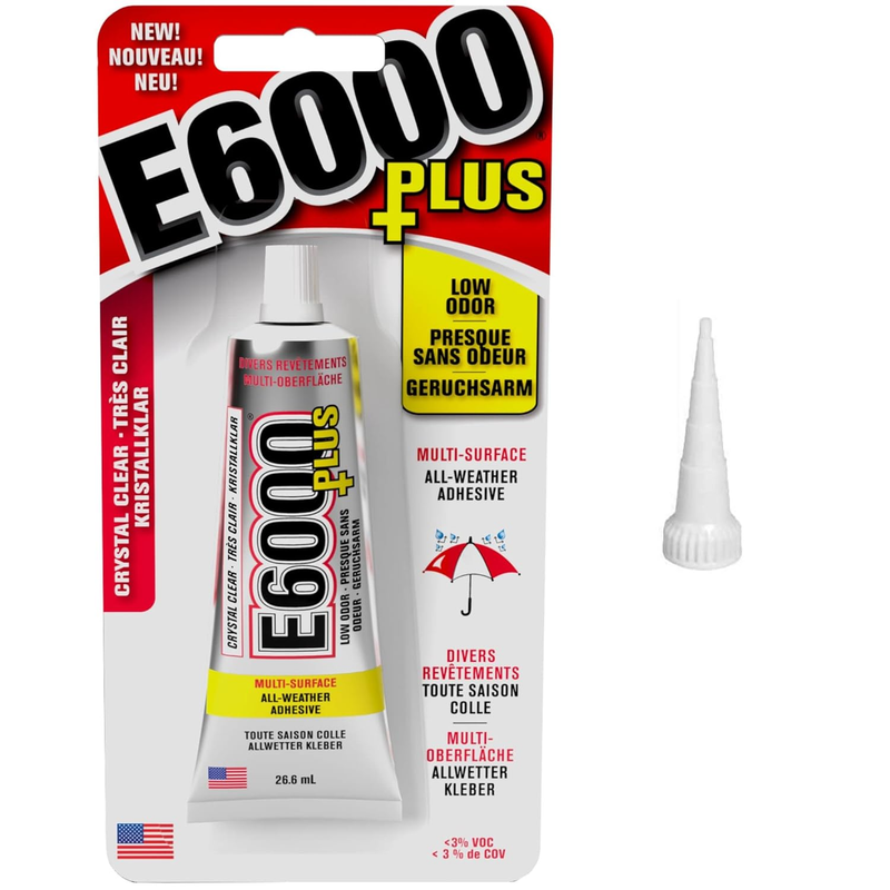 E6000 plus 26.6Ml Industrial Strength E6000 Clear Glue with Snip Tip