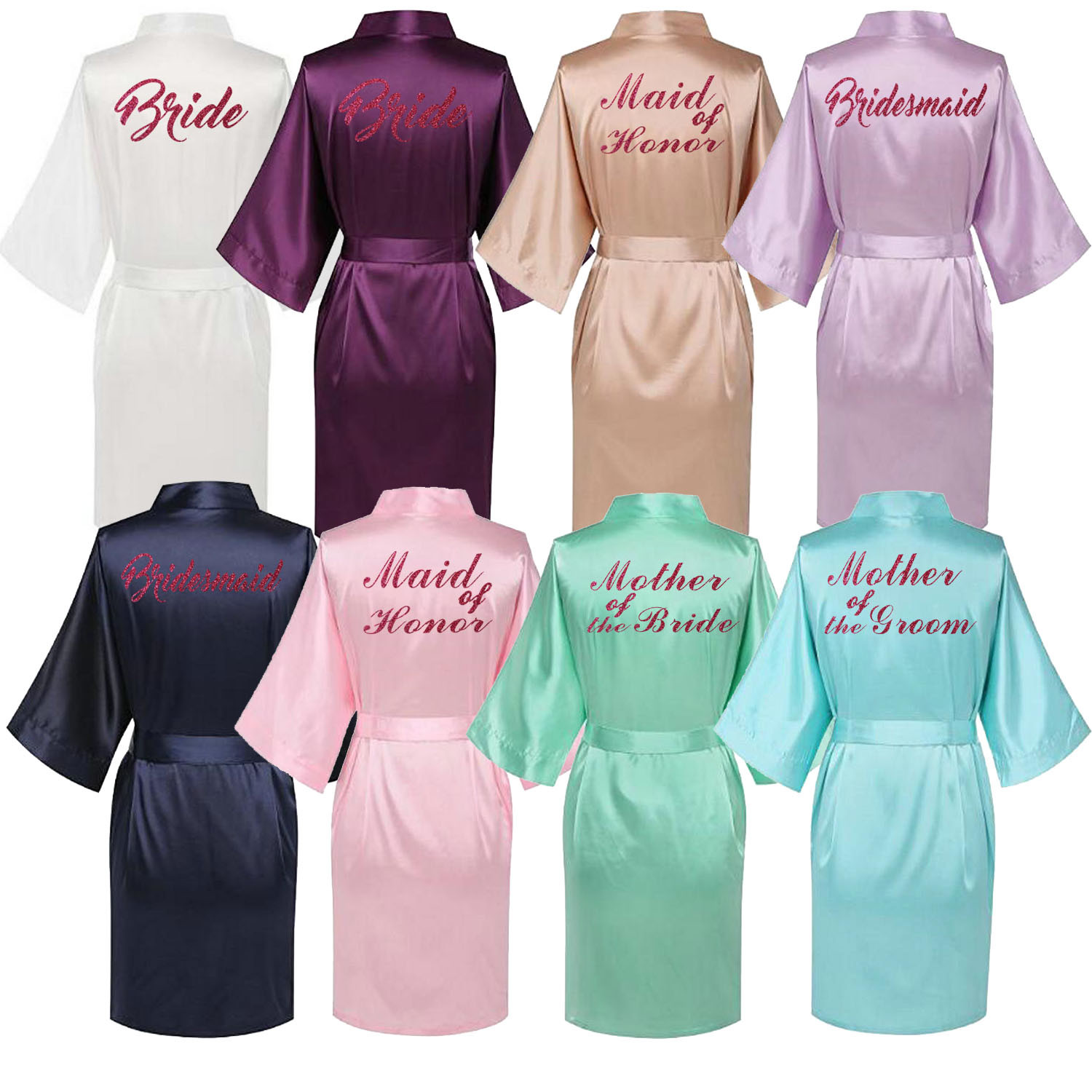 rose gold silk dressing gown