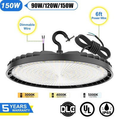 BI-150W UFO LED High Bay Light Industrial Warehouse Factory Lighting 3000K-5000K