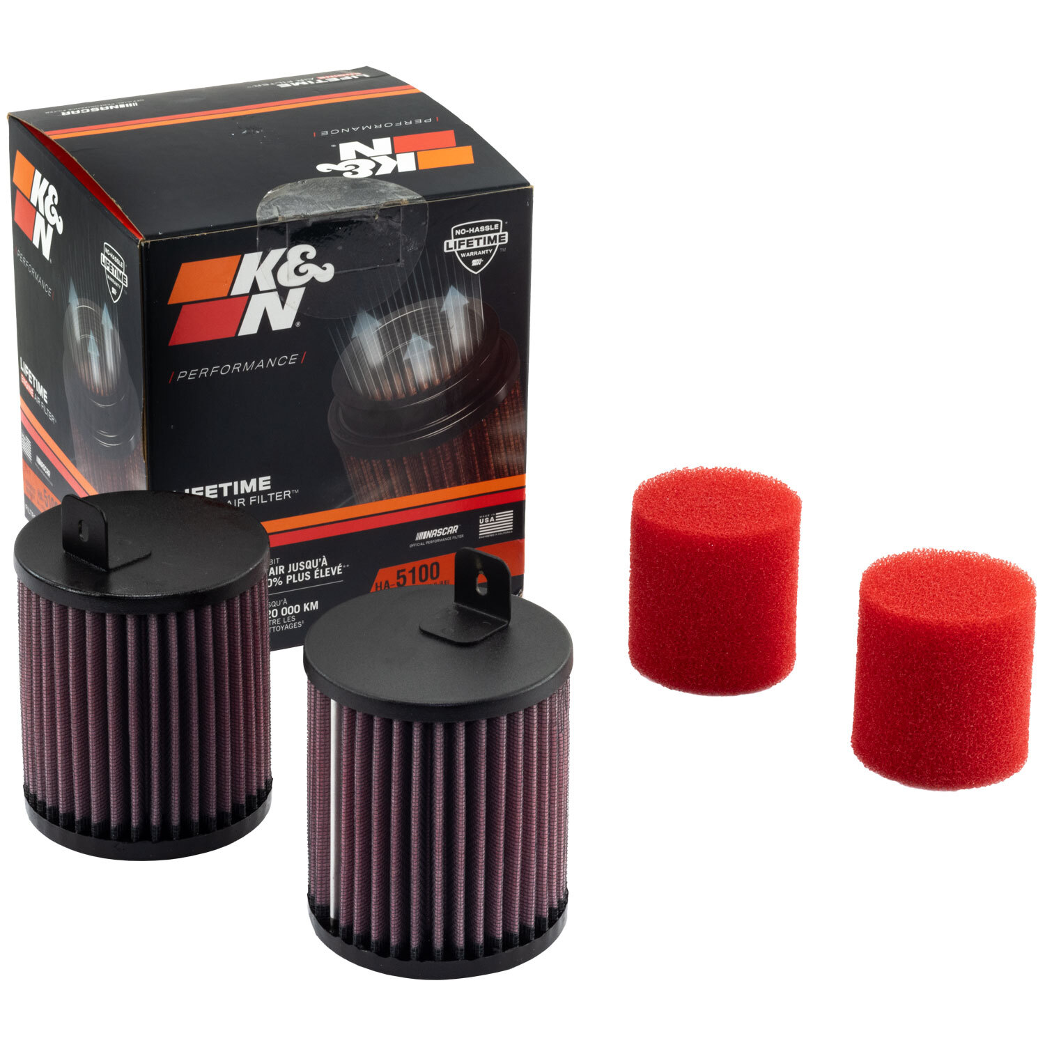 K&N HA-5100 Motorrad Tauschluftfilter | Hochleistungsfilter, Waschbar & Wiederverwendbar | Für Verbesserte Luftzufuhr & Motorschutz