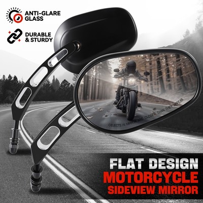 Черные Универсальные зеркала заднего вида Naked Bike Cruiser с антибликовым стеклом