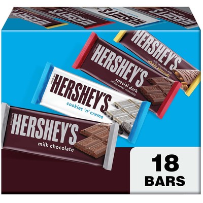 Hershey's Assorted Milk Chocolate and White Creme Candy, Box 27 Oz, 18 Bars USA