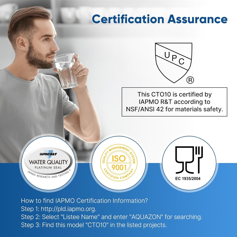 1 Micron 2.5" x 10" Whole House CTO Carbon Water Filter Cartridge Replacement fo