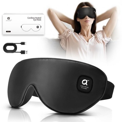 arboleaf Wärmbrille kabellos Modell, 3 Heizstufen, waschbar, schwarz, Augenmaske
