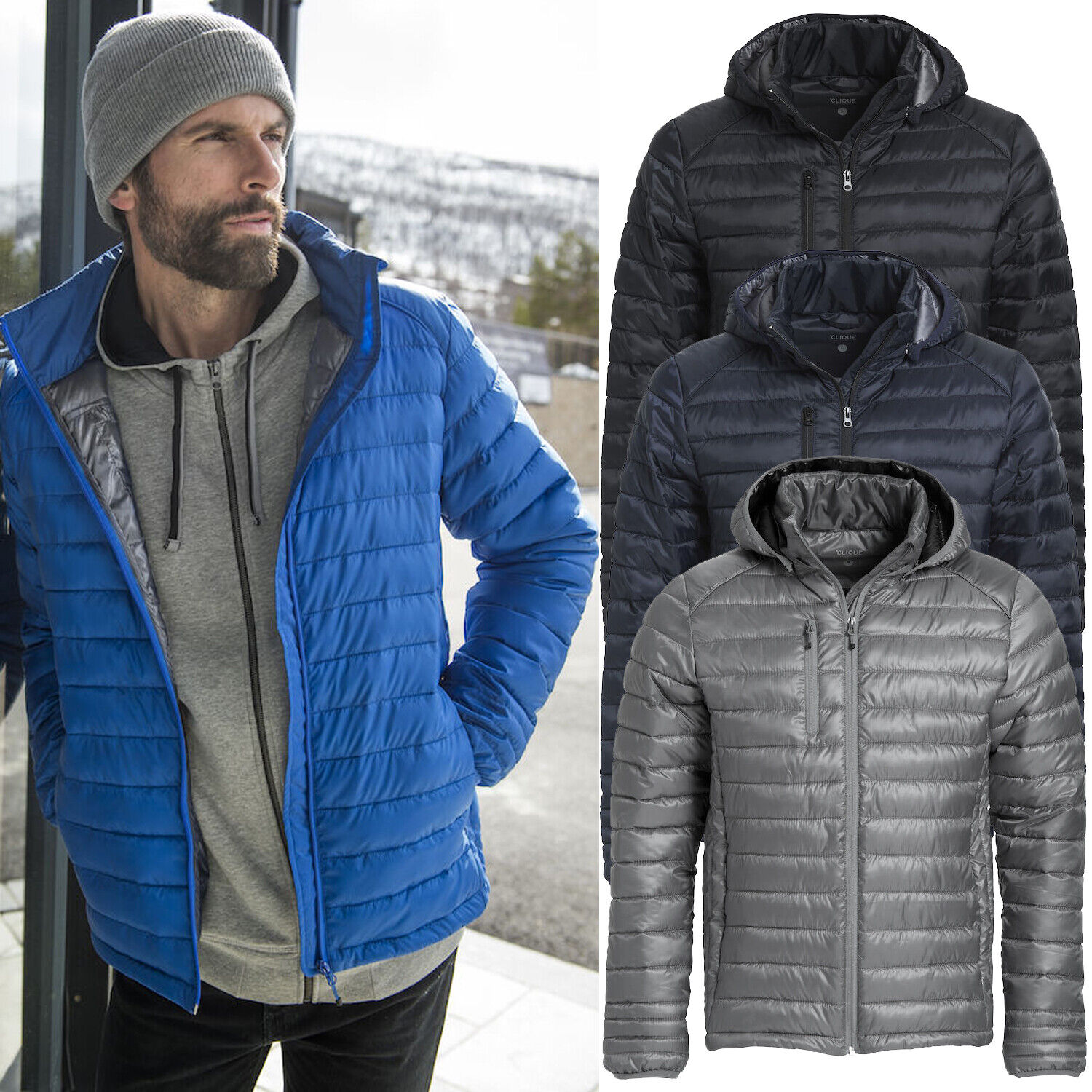 Mens Puffer Jacket Quilted Padded Winter Warm Zip Up Bubble Hooded Full Zip Coat | eBay Mens Puffer Jacket Quilted Padded Winter Warm Zip Up Bubble Hooded Full Zip Coat | eBay